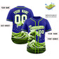 Custom Royal Wave Graffiti Pattern Authentic Baseball Jersey Limited