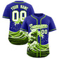 Custom Royal Wave Graffiti Pattern Authentic Baseball Jersey