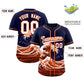 Custom Navy Wave Graffiti Pattern Authentic Baseball Jersey Limited
