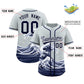 Custom Silver Wave Graffiti Pattern Authentic Baseball Jersey Limited