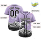 Custom Light Purple Wave Graffiti Pattern Authentic Baseball Jersey Limited