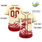 Custom Cream Wave Graffiti Pattern Authentic Baseball Jersey Limited
