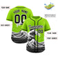 Custom Neon Green Wave Graffiti Pattern Authentic Baseball Jersey Limited
