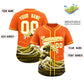 Custom Orange Wave Graffiti Pattern Authentic Baseball Jersey Limited