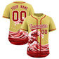 Custom Old Gold Wave Graffiti Pattern Authentic Baseball Jersey