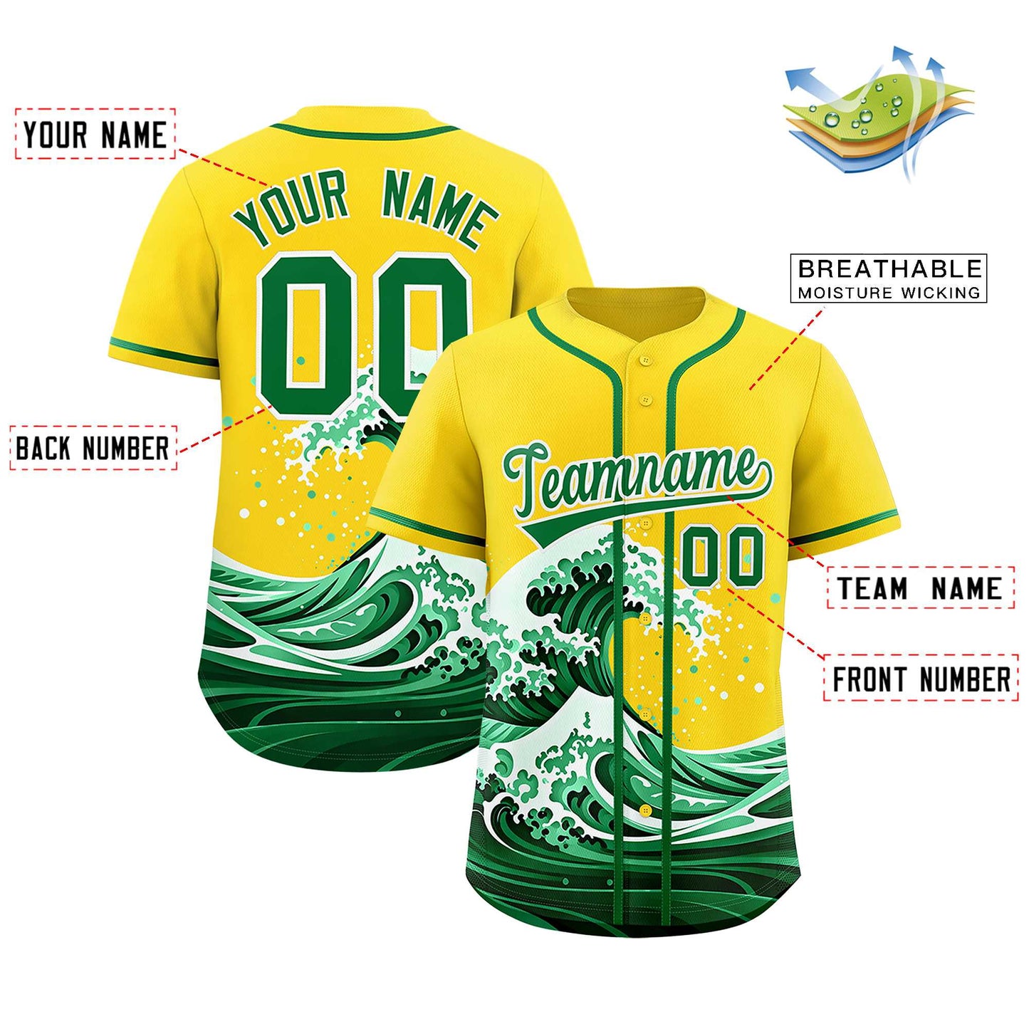 Custom Gold Wave Graffiti Pattern Authentic Baseball Jersey Limited