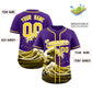 Custom Purple Wave Graffiti Pattern Authentic Baseball Jersey Limited