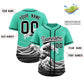 Custom Bright Green Wave Graffiti Pattern Authentic Baseball Jersey Limited