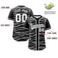 Custom Black White Zebra Stripes Graffiti Pattern Authentic Baseball Jersey Limited