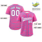 Custom Pink Powder Blue Zebra Stripes Graffiti Pattern Authentic Baseball Jersey Limited