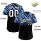 Custom Light Blue Black Tiger Stripe Gradient Animal Print Personalized Team Shirt Baseball Jersey Limited