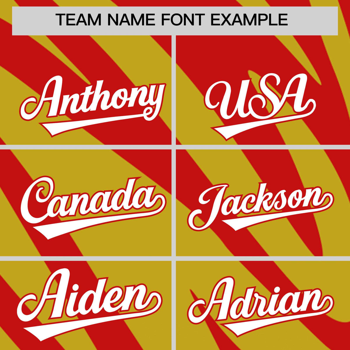 Custom Old Gold Red Tiger Stripe Gradient Animal Print Personalized Team Shirt Baseball Jersey Limited