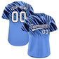 Custom Light Blue Navy Tiger Stripe Gradient Animal Print Personalized Team Shirt Baseball Jersey