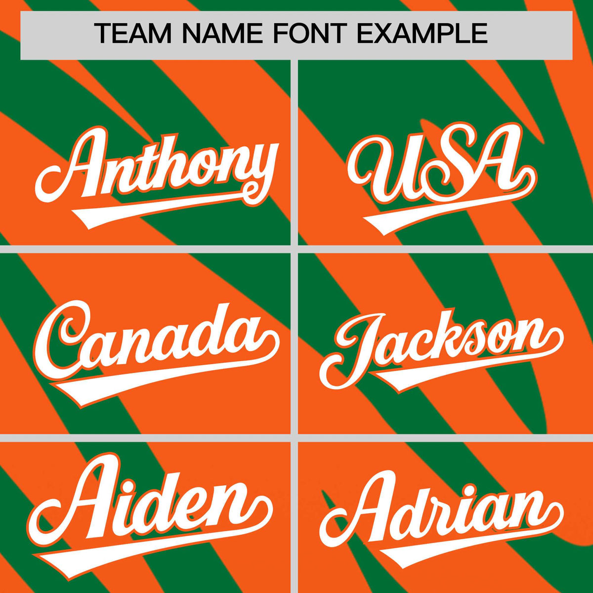 Custom Kelly Green Orange Tiger Stripe Gradient Animal Print Personalized Team Shirt Baseball Jersey Limited