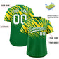 Custom Gold Kelly Green Tiger Stripe Gradient Animal Print Personalized Team Shirt Baseball Jersey Limited