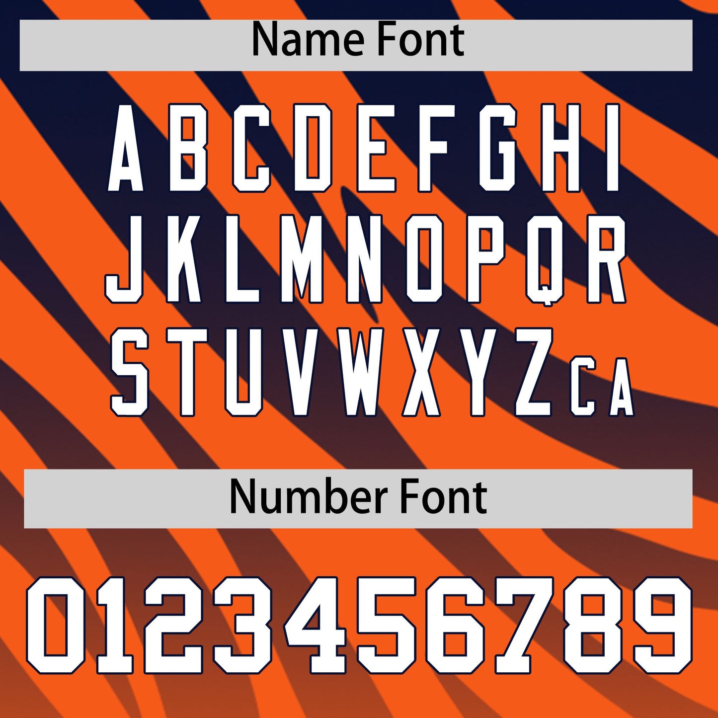 Custom Navy Orange Tiger Stripe Gradient Animal Print Personalized Team Shirt Baseball Jersey Limited