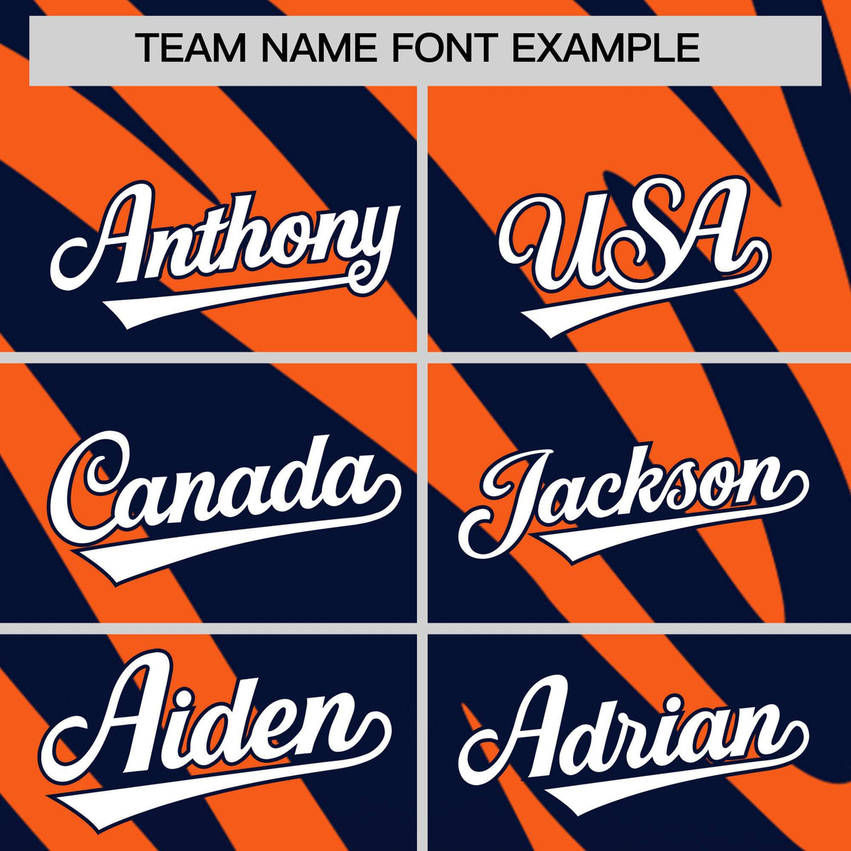 Custom Navy Orange Tiger Stripe Gradient Animal Print Personalized Team Shirt Baseball Jersey Limited