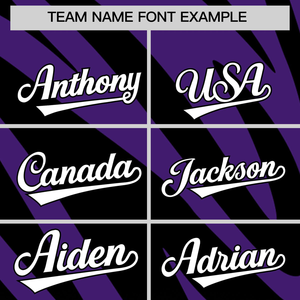 Custom Black Purple Tiger Stripe Gradient Animal Print Personalized Team Shirt Baseball Jersey Limited