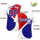 Custom White Red-Royal Color Block Personalized Half Heart Pattern Authentic Baseball Jersey Limited