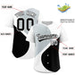 Custom White Silver-Black Color Block Personalized Half Heart Pattern Authentic Baseball Jersey Limited