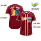 Custom Crimson LGBT Rainbow For Pride Month Classic Style Authentic Baseball Jersey Limited