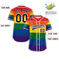 Custom LGBT Rainbow For Pride Month Color Block Personalized Authentic Baseball Jersey Limited