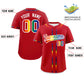 Custom Red LGBT Rainbow For Pride Month Classic Style Authentic Baseball Jersey Limited