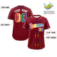 Custom Crimson LGBT Rainbow For Pride Month Classic Style Authentic Baseball Jersey Limited