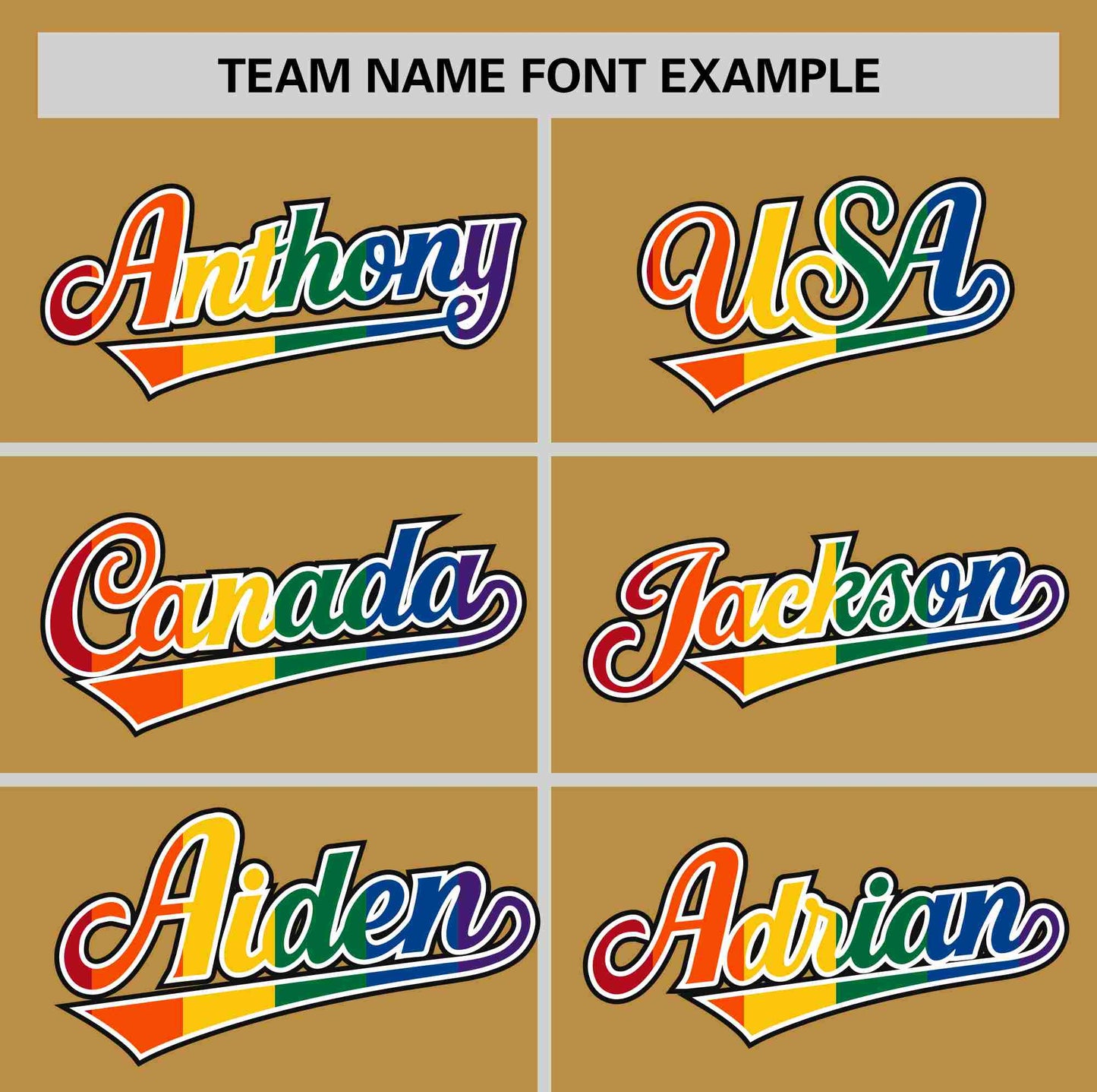 Custom Old Gold LGBT Rainbow For Pride Month Classic Style Authentic Baseball Jersey Limited