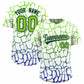 Custom Neon Green Royal Giraffe Graffiti Pattern Authentic Baseball Jersey