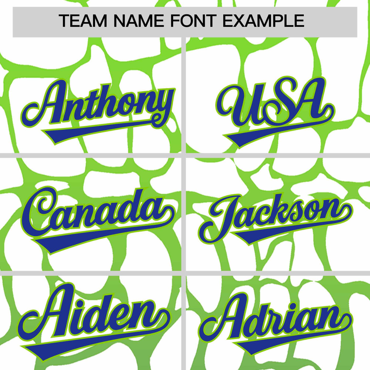 Custom Neon Green Royal Giraffe Graffiti Pattern Authentic Baseball Jersey Limited