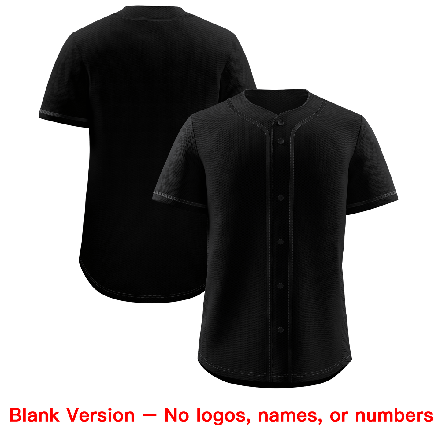 Custom Black Classic Solid Color Personalized Baseball Jersey Limited