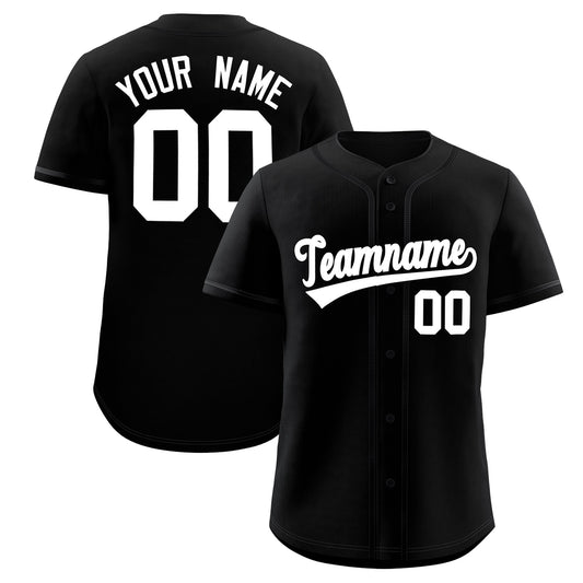 Custom Black Classic Solid Color Personalized Baseball Jersey