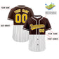 Custom Brown White Personalized Half Stripe Design Authentic Baseball Jersey Limited