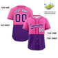 Custom Pink Purple Personalized Half Stripe Design Authentic Baseball Jersey Limited