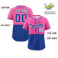 Custom Pink Royal Personalized Half Stripe Design Authentic Baseball Jersey Limited