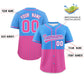 Custom Powder Blue Pink Personalized Half Stripe Design Authentic Baseball Jersey Limited