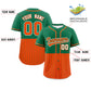 Custom Kelly Green Orange Personalized Half Stripe Design Authentic Baseball Jersey Limited