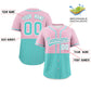 Custom Light Pink Bright Green Personalized Half Stripe Design Authentic Baseball Jersey Limited