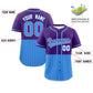 Custom Purple Powder Blue Personalized Half Stripe Design Authentic Baseball Jersey Limited