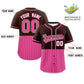 Custom Brown Pink Personalized Half Stripe Design Authentic Baseball Jersey Limited