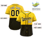 Custom Gold Black Personalized Half Stripe Design Authentic Baseball Jersey Limited