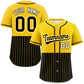 Custom Gold Black Personalized Half Stripe Design Authentic Baseball Jersey