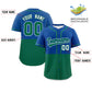 Custom Royal Kelly Green Personalized Half Stripe Design Authentic Baseball Jersey Limited