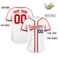 Custom White Red Personalized Classic Authentic Baseball Jersey Limited