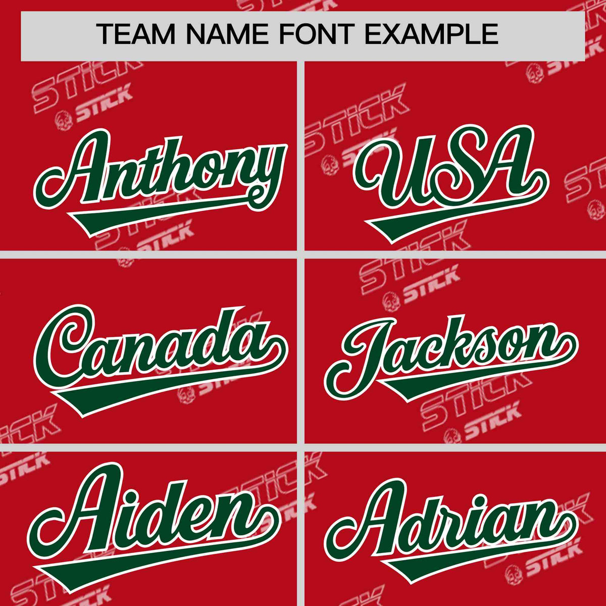 Custom Red Green Full Button Text Graffiti Pattern Authentic Baseball Jersey Limited