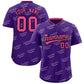 Custom Purple Pink Full Button Text Graffiti Pattern Authentic Baseball Jersey