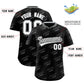 Custom Black Silver Full Button Text Graffiti Pattern Authentic Baseball Jersey Limited