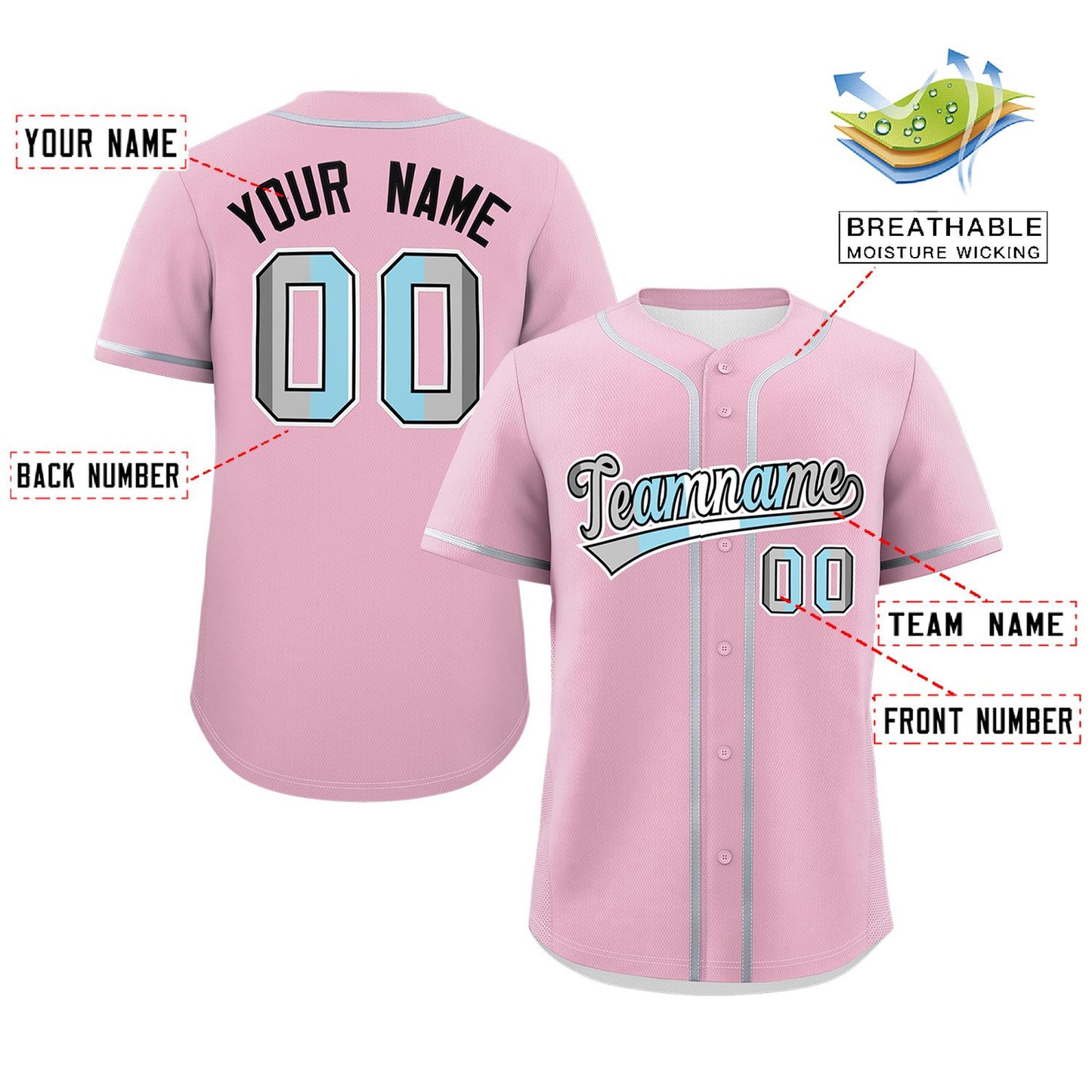 Custom Light Pink Demiboy For Pride Month Classic Style Authentic Baseball Jersey Limited