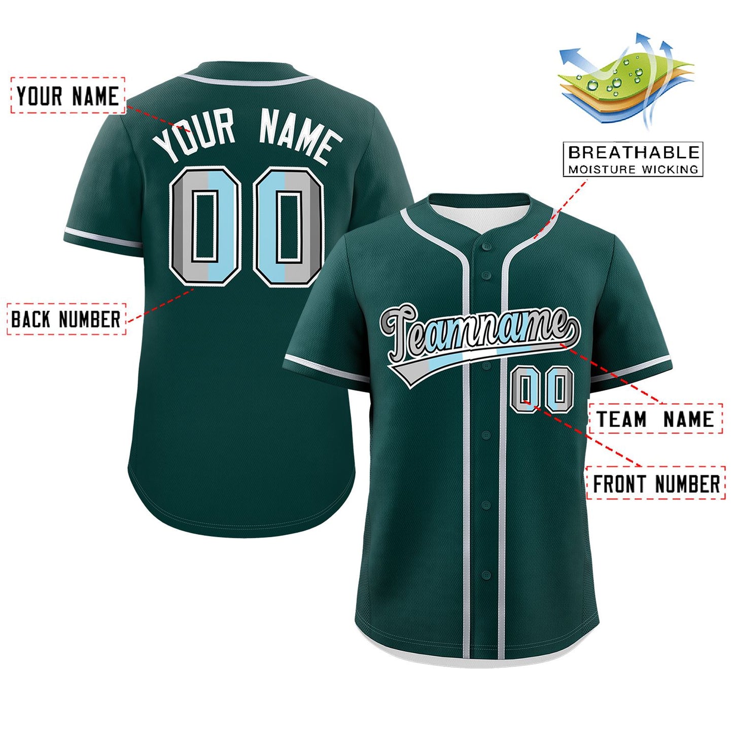Custom Midnight Green Demiboy For Pride Month Classic Style Authentic Baseball Jersey Limited